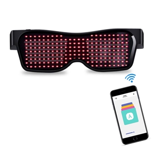 LED bluetooth briller med rødt lys